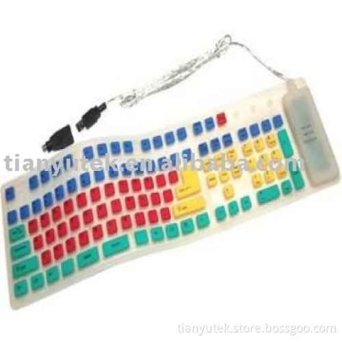 127-key silicone roll Flexible Foldable Multimedia Keyboards